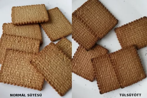 Normál és túlsütött keksz