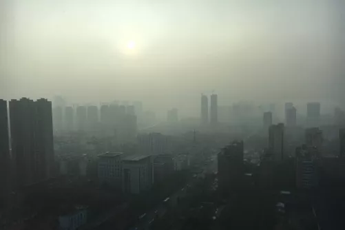 Szmog a kínai Wuhanban