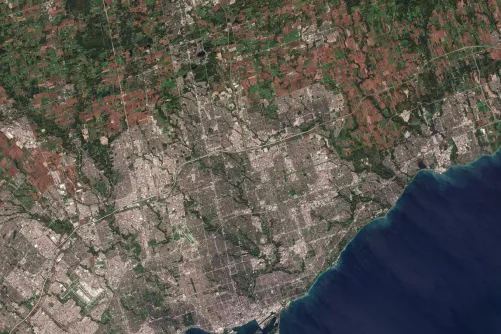 Toronto egy része műholdfelvételen