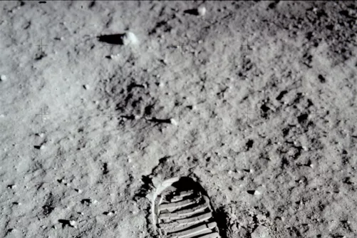 Buzz Aldrin híres lábnyoma a Holdon