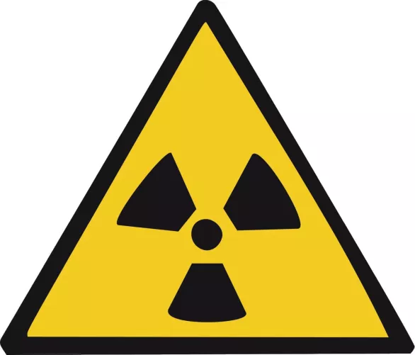 Sugárveszélyt jelző tábla