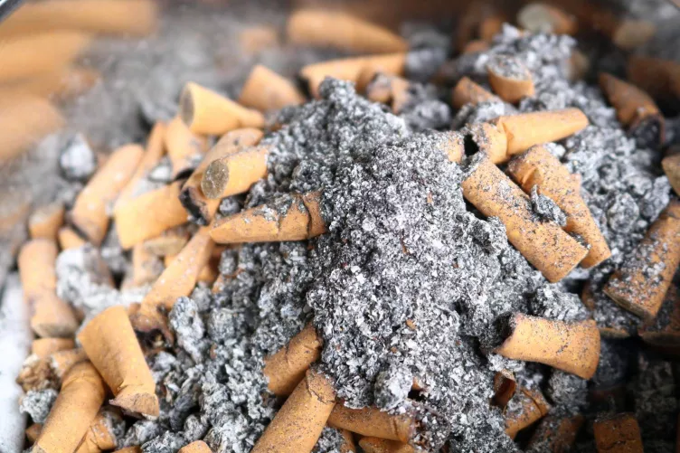 Cigarettacsikkek és hamu...