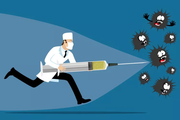 Fecskendő, vírusok menekülőre fogják (illusztráció)