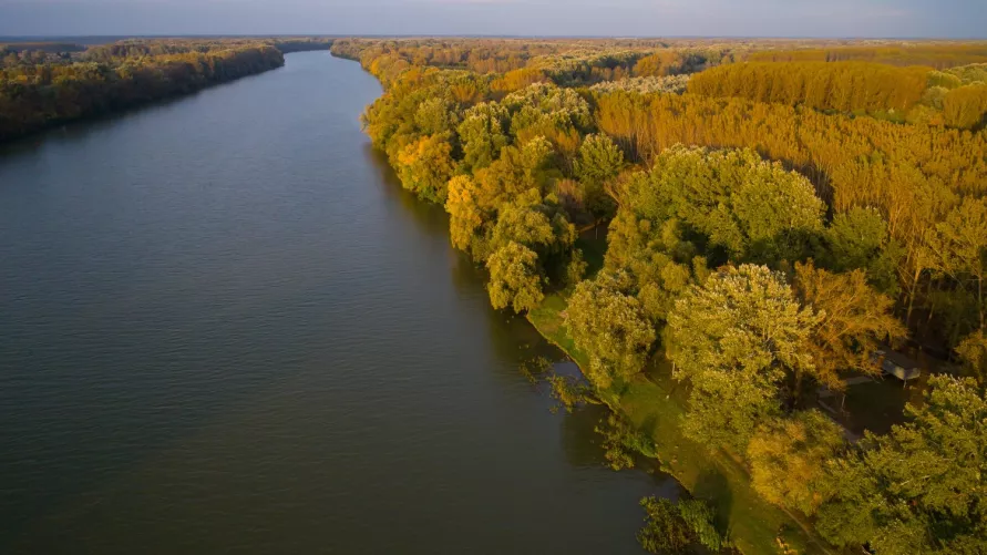 Tisza folyó, légi felvétel