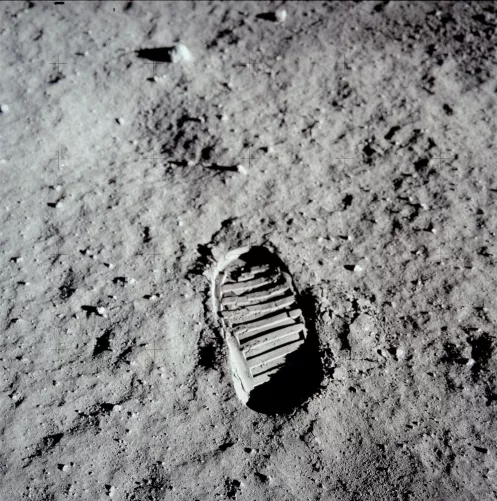 Buzz Aldrin híres lábnyoma a Holdon